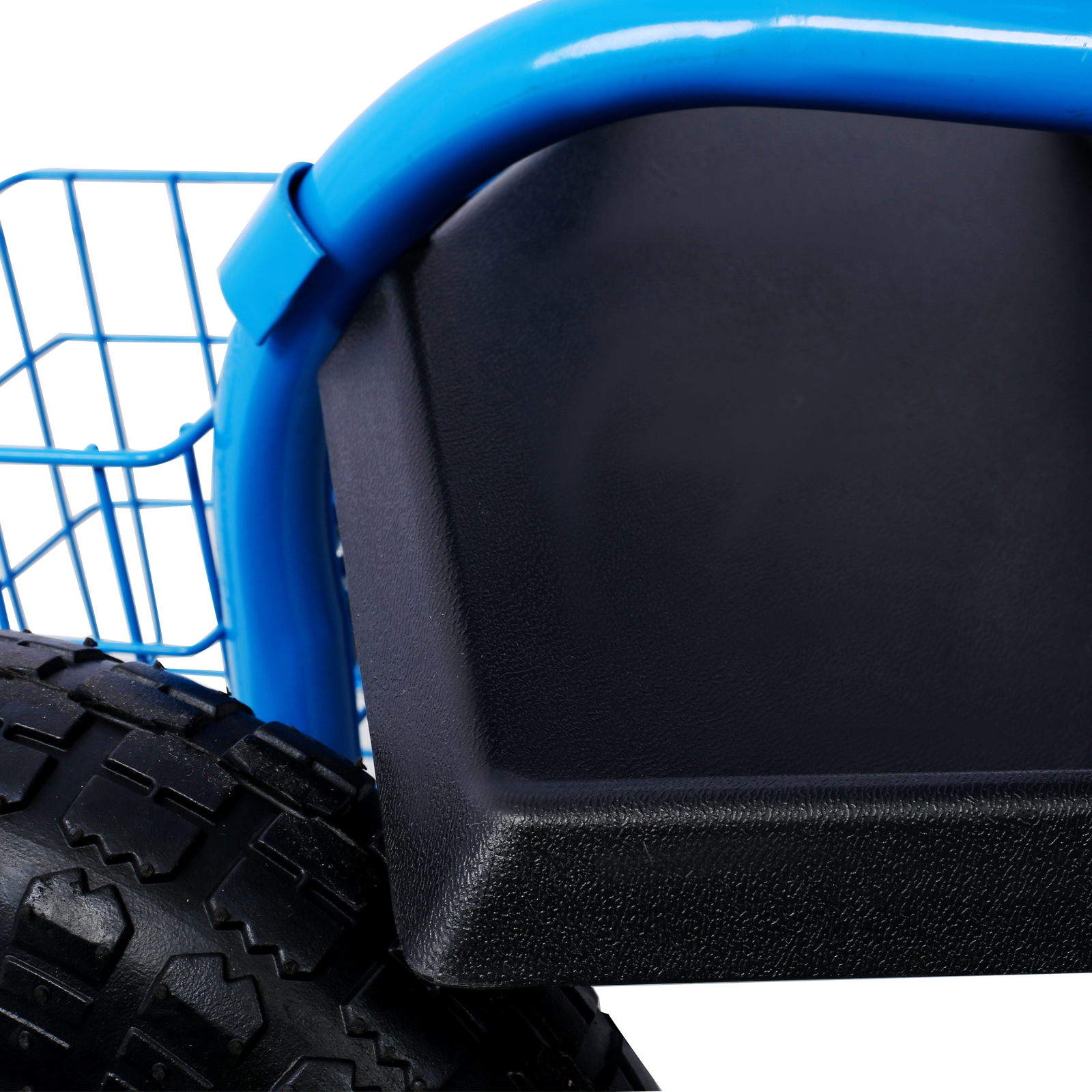Leumius Rolling Garden Cart with 360 Swivel Seat,Rolling Garden Scooter with Wheels & Tool Tray for Patio,Yard,Lawn,Blue