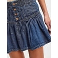 thumbnail image 4 of Women'S Denim A-Line Pleated Skirt Casual High Waisted Ruffle Flared Mini Skirts XL, 4 of 8