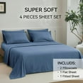 thumbnail image 5 of JELLYMONI 3 Pieces Luxury Soft Microfiber Sheets Set ,16" Deep Pocket Queen Size Silky Bedding Sheets & Pillowcases（Twin, Blue), 5 of 6