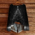 thumbnail image 4 of PUMISAS Christmas Sweaters For Women Crew Neck Christmas Printed Crochet Tops Winter Long Sleeve Knit Pullover Sweater Tops, 4 of 6