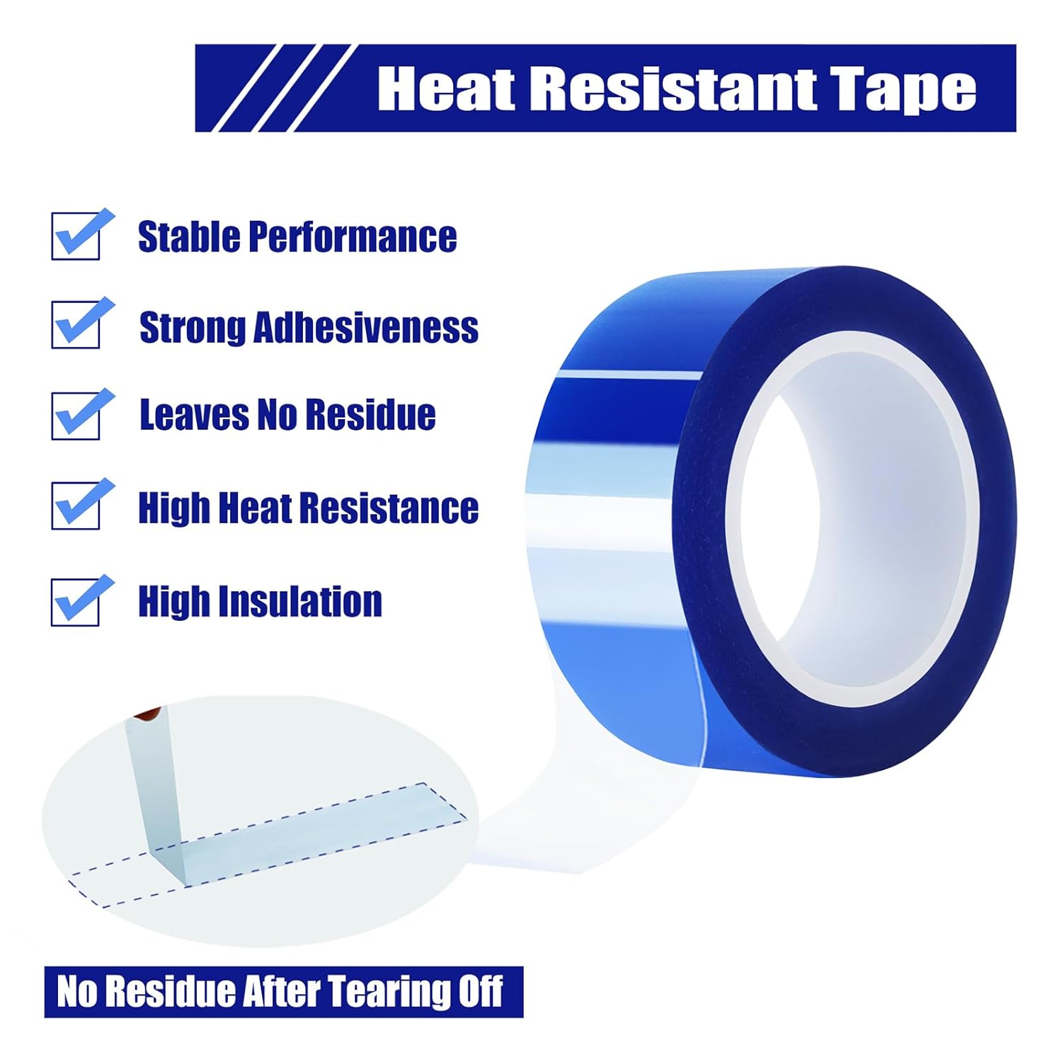 4 Rolls 20mm x16m(52FT) Blue Heat Tape High Temperature Resistant Transfer for Sublimation Press Vinyl,No Residue