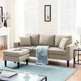 thumbnail image 3 of uhomepro Convertible Sectional Sofa Couch, 72"W L-Shaped Couch with Modern Polyester Fabric for Small Space, High-End Living Room Furniture Couch Sofa Set, Comfortable Fabric Sofa, Beige, Q16789, 3 of 11