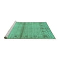 thumbnail image 2 of Ahgly Company Machine Washable Indoor Rectangle Abstract Turquoise Blue Contemporary Area Rugs, 3' x 5', 2 of 4