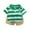 Green, variant on Toddler Boys Outfits Summer New Lapel Striped Short Sleeved T Shirt + Solid Color Shorts Set Clothing Sets,2-Piece,Size 12 Months-18 Months