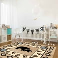 thumbnail image 3 of Boho Area Rug 4'x6' Bohemian Geometric Pattern Black Bears Footprints Washable Area Rugs Non Shedding Floor Carpet Rubber Backing Non-Slip Indoor Mats for Living Room Bedroom Kitchen, 3 of 8