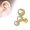 Yellow Gold, variant on Cartilage Tragus Barbell Stud 16g 3 Round CZ