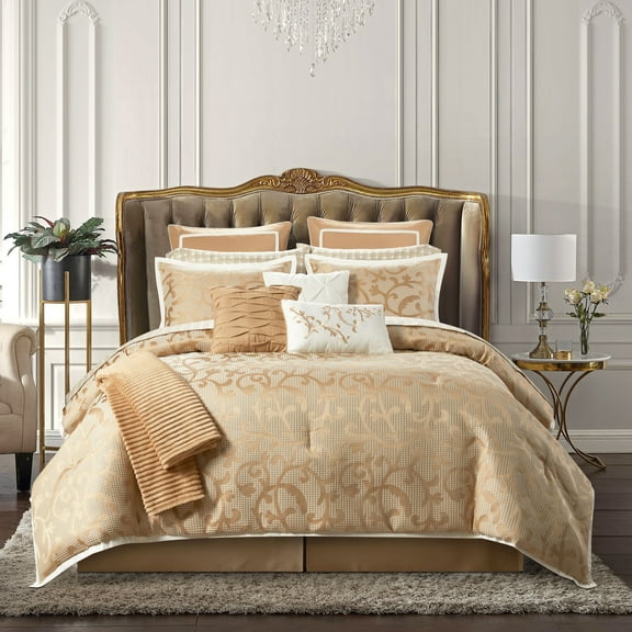 Nanshing Neva 14 Piece Paisley Jacquard Comforter Set, Queen