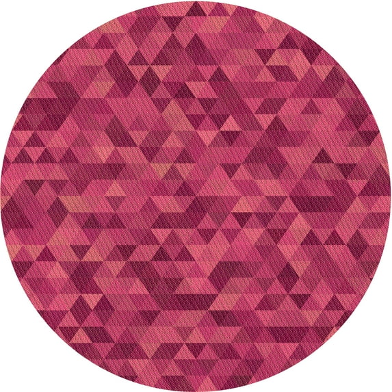 Ahgly Company Machine Washable Indoor Round Transitional Raspberry Red Area Rugs, 8' Round
