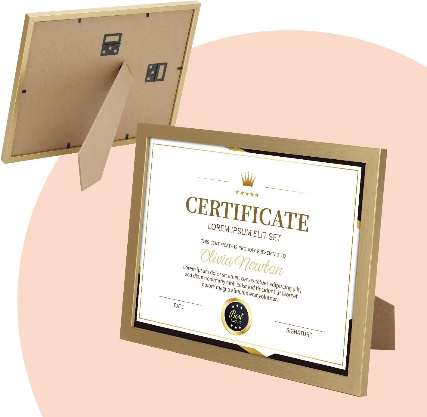 8.5x11 Picture Frame Certificate Frames ,Set of 12  Frames Bulk for Award Certificate Document Diploma, Wall or Tabletop Display