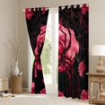 thumbnail image 3 of Feelyou Romantic Gothic Rose Curtains Pack of 2 (42x84 Each), Black Red Spider Curtains Blackout, Happy Valentine's Day Bedroom Curtains, Black Out Curtains Decor, 3 of 6
