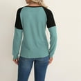thumbnail image 2 of Two Tone Waffle Knit Crewneck Sweater Teal X-Large, 2 of 4