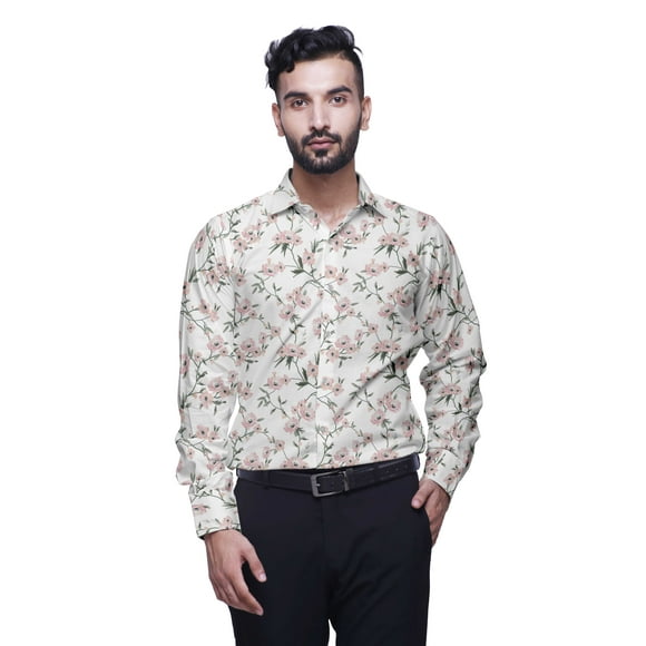 BESTMAN Chemises Imprimées pour Hommes Chemises en Coton à Boutons Chemises à Manches Longues