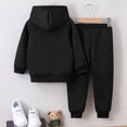 thumbnail image 5 of Boys and Girls Outfit Set Kids Cute Cartoon Print Long Sleeved Hoodie and Pants Casual Set 6-24 Months 2T 3T 4T 5T 6T Children Black,3-4 Years, 5 of 6