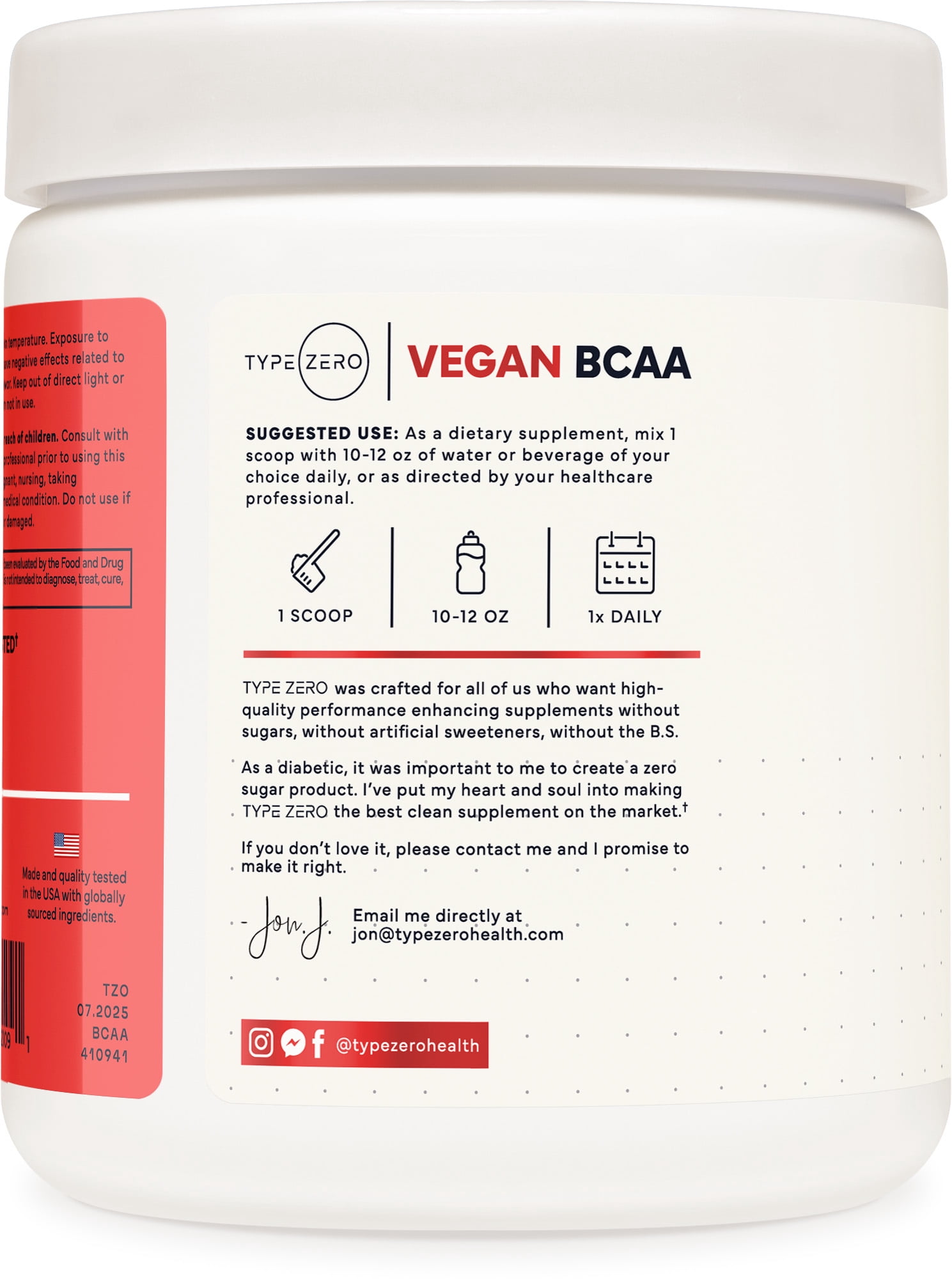 Type Zero Ultra Clean Vegan BCAA Powder + Electrolytes (Tropical Punch | 6G)
