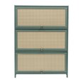thumbnail image 5 of 7-Tier Freestanding Shoe Cabinet,Bamboo Composite,3 Fold-Doors,Plastic Handles,Sturdy Build,31.5x12.6x41.7in,for Home Storage, 5 of 21