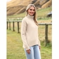 thumbnail image 4 of Zeagoo Women' Turtleneck Sweater Fall Winter Chunky Knitted Pullover High Low Hem Trendy Basic Jumper Top, 4 of 5