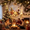 thumbnail image 4 of Vintage Christmas Scene Printed Ball Ornament, Winter Train Santa Cabin Wildlife Round Bauble, Hanging Decoration for Christmas Tree Holiday Home Mantel Display,Z006, 4 of 8