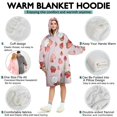 thumbnail image 5 of Strawberry Plants Fruit Cat Flower Wearable Oversized Blanket,Wearable Blanket Hoodie for Adults,Cozy Hooded Blankets with Super Pockets,Super Warm Fuzzy Pullover for Women & Men, 5 of 6