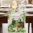 thumbnail image 3 of Table Runners 90 Inches Long Dress Scarves, St. Patrick's Day Farmhouse Coffee/Dining/Kitchen Table Runner for Living Room, Lucky Shamrocks Boots Green Leaves Retro 13x90 Inch, 3 of 9