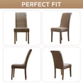 thumbnail image 6 of Furrygo Beige Dining Room Chair Covers Set of 6, Stretch Parson Chair Slipcover for Dining Room, Restaurant, Kitchen, Party, 6 of 7