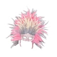thumbnail image 2 of Tocado de plumas para disfraz, máscara de plumas, tocado decorativo para cosplay Rosa Gris, 2 of 9