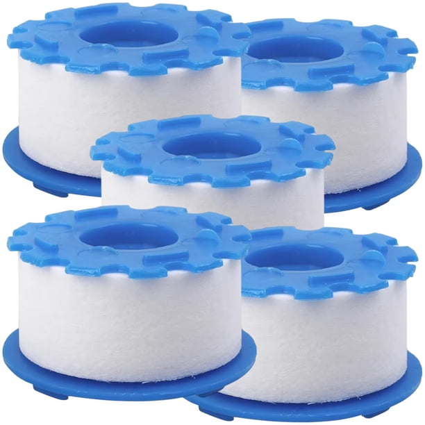 Repuesto de Filtro Completo StreamCleanRefill 5Pzas Repuesto Filtro de Agua con Tapa Algodón Micrón PP Blanco/Azul.