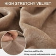 thumbnail image 5 of Thick Velvet Sofa Covers 1/2/3/4 Seater Pure Color Sofa Protector Stretch Non Slip Couch Cover Easy Fit Elastic Fabric Stretch Couch Slipcover(Brown, 1-Seater Sofa), 5 of 10