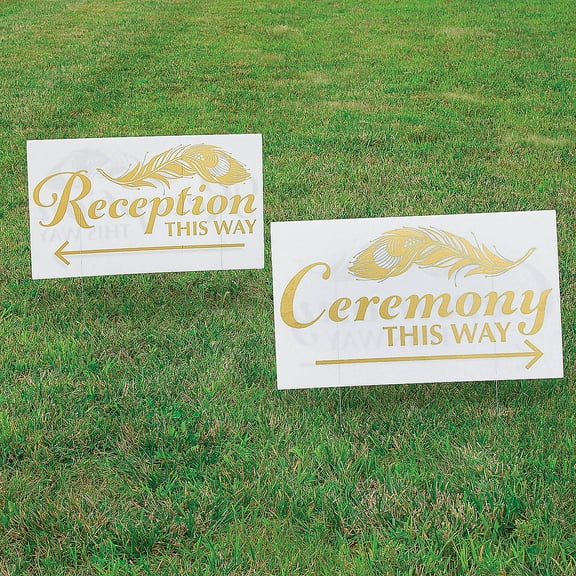 Wedding Directional Sign Set (2Pc) - Party Decor - 2 Pieces
