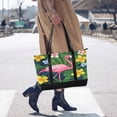 thumbnail image 4 of FORMRS Canvas Laptop Tote Bag for Women with 15.6" Computer Compartments Shoulder Handbag, Pink Flamingo Pattern, 4 of 7