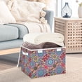 thumbnail image 3 of Yayeee Collapsible Storage Bin with Lid Fabric Closet Decorative Basket with Handles, Colorful Mandala Pattern, 3 of 7
