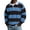 Blue, variant on Zynoxe Men's Striped Sweatshirt with Elastic Ribbed Cuffs Classic Lapel Collar Sweatshirt for Men Loose Drop Shoulder Long Sleeve Pullover Top Fashionable Color Block Fall Sweatshirt S