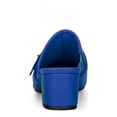 thumbnail image 4 of BLISSFUL STEP Women's Shoes Buckle Strap Pointed Toe Chunky Heel PU Vamp Mule Shoes Blue 11, 4 of 8