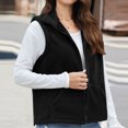 thumbnail image 5 of Kaemgyyd Womens Fuzzy Sherpa Fleece Jacket Lightweight Vest Cozy Sleeveless Cardigan Zipper Casual Outerwear with Pocket, 5 of 7