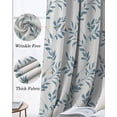 thumbnail image 6 of Blue Leaves Blackout Curtains 90 Inch Length 2 Panels Set for Living Room Bedroom, Modern Minimalist Leaf Botanical Vintage Privacy Window Treatment Thermal Insulated Black Out Drapes 52"x90", 6 of 8