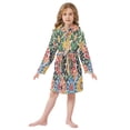 thumbnail image 6 of FORMRS Niños Bathrobe Unisex Hooded Robe Soft Plush Pajamas Sleepwear, Size 2-3T, Dark Floral, 6 of 7