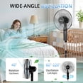 thumbnail image 3 of Ktaxon 16" Pedestal Fan with Remote for Bedroom, Living Room, Office, Adjustable Height, Dual-Layered Blades, 3 Speeds, 3 Modes, Timer, Tilt Head,Black, 3 of 9