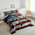 thumbnail image 3 of Manfei Vintage Airplane Aircraft Queen Comforter Set,Modern Graffiti Bedding Sets,American Flag Print Bedding Comforter Set For Kids,Ultra Soft Home Decor Reversible,3 Pieces, 3 of 8