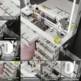 thumbnail image 3 of Boahaus Zoe Vanity Set with LED Mirror, Bluetooth Speakers & Large Storage, Mirrored, 3 of 4
