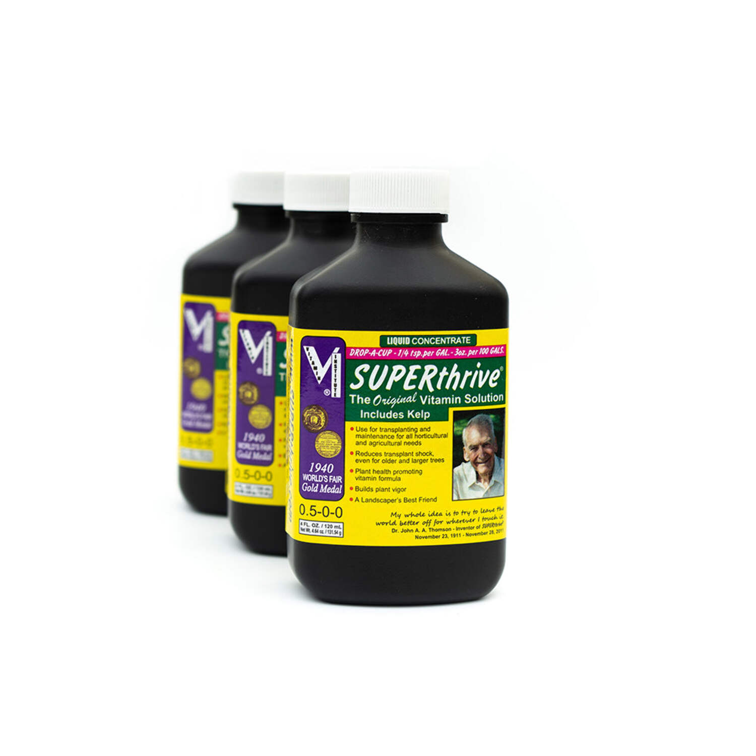 SUPERthrive 0.5-0-0 Original Plant Vitamin Solution with Kelp, 4 Oz. - 3 Pack