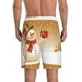 thumbnail image 3 of Kdxio Christmas Snowman Gift Print Mens Sleep Shorts Bottoms Soft Comfy Pajama Wear Pants with Drawstring Pockets, 3 of 7