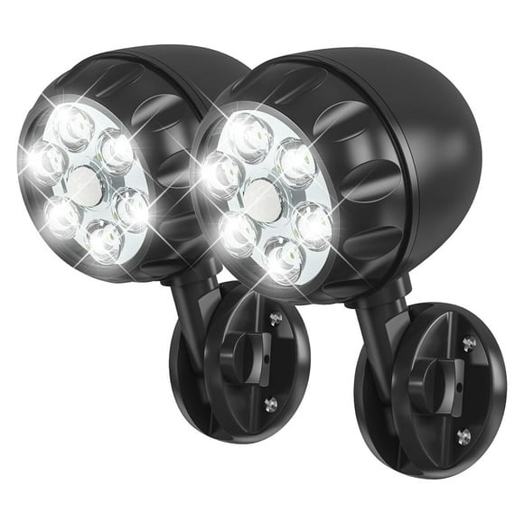 Battery Motion Sensor Light Outdoor Battery Operated Motion Lights Outdoor 6 LEDs - 6000K Auto on Off 2Pack,2 * Battery Motion Sensor Light,Black