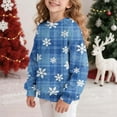 thumbnail image 4 of Lorytime Girls Sweatshirts for Kids Boys Christmas Snowflakes Plaid Shirt Crew Neck Long Sleeve Pullover Cute Tops Blue, 4 of 7