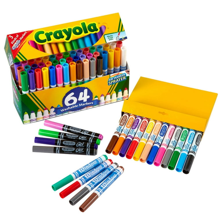 Crayola Pip Squeaks Marker Set, Washable Mini Markers, 64 Count, Gift for  Kids