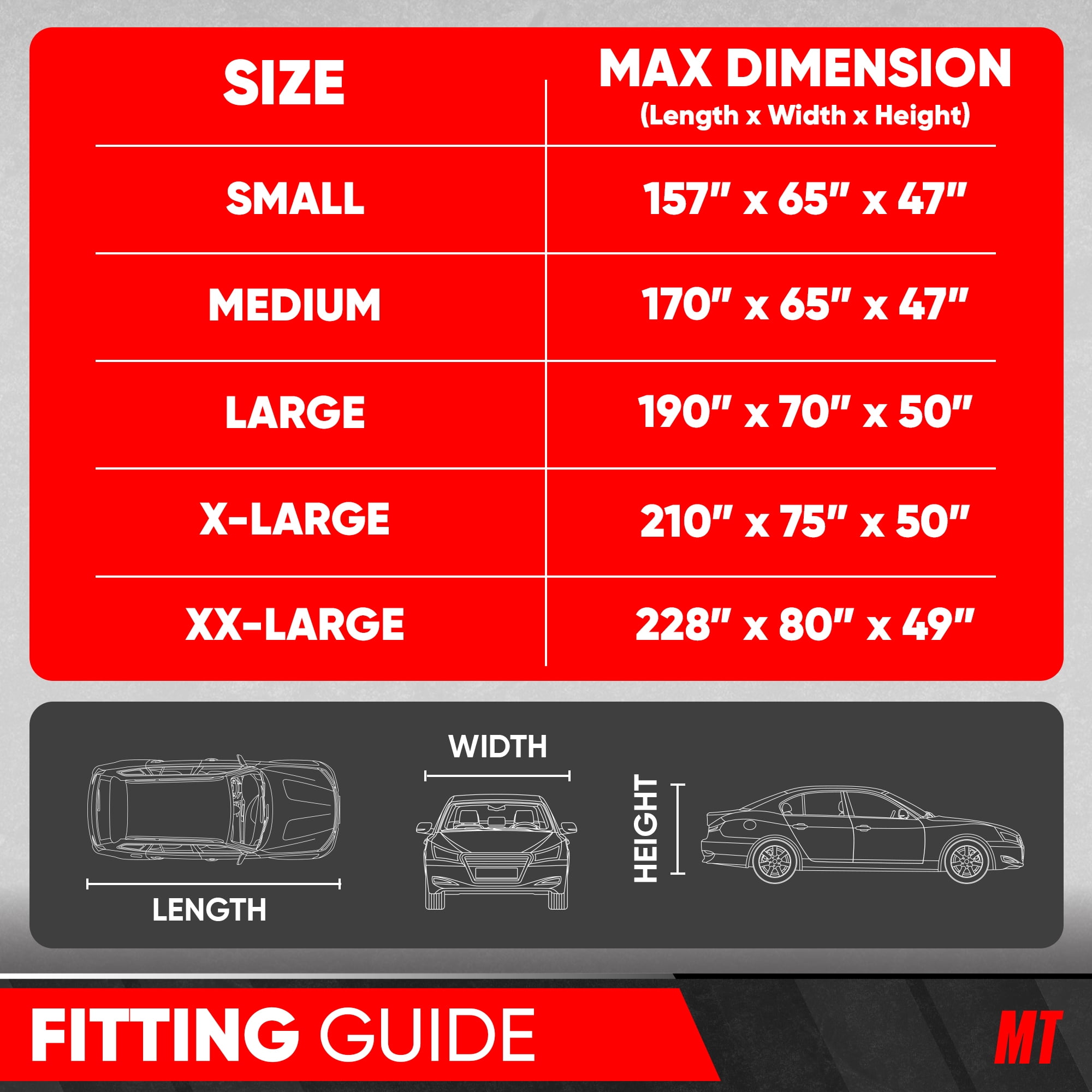 Motor Trend 5-Series Car Cover Universal Fit - Lightweight All-Weather Protection Water & Scratch Resistant Fabric for Cars Trucks SUVs Vans - Fits Up to 228" Length