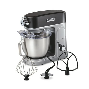 Hamilton Beach Professional All-Metal Stand Mixer, Specialty Attachment Hub, 5 Quart Bowl, 12 Speeds, Includes Flat Beater, Dough Hook, Whisk, Silver, 63240