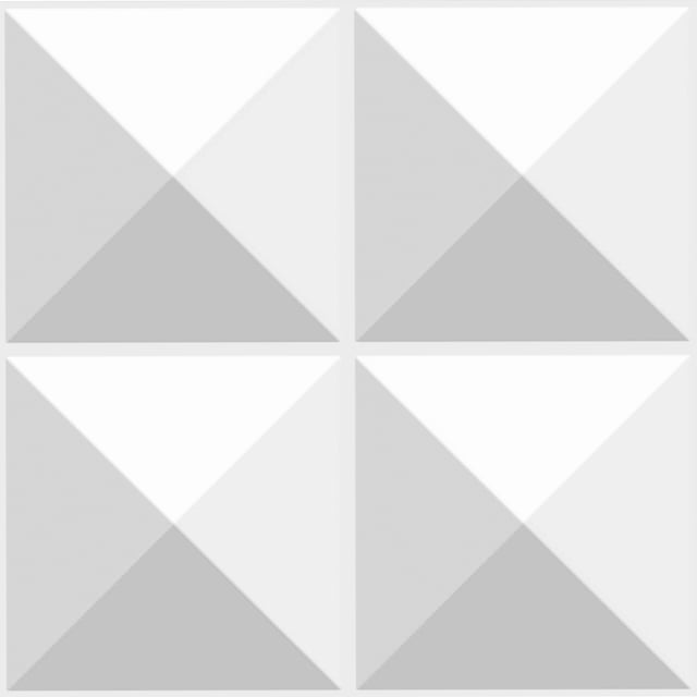 Panel 3D para pared, muro 3D, Panel decorativo resistente al agua , paquete de 10 piezas, Decoración oficina, casa, comercial, color blanco mate (S020) DECO PVC S020 PIRAMIDE