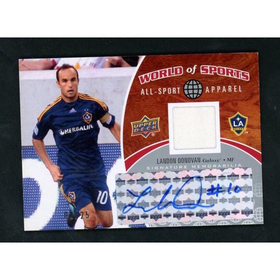 Collectible 2010 Upper Deck World of Sports ASA-23 Landon Donovan All-Sport Apparel LA Galaxy Auto