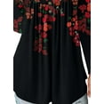 thumbnail image 3 of JustVH Women Summer Short Sleeve Henley Tunic Shirt Tops Casual Pleated Blouse, 3 of 4