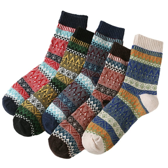 5 pairs cotton Socks,Warm Thick Hiking Thermal Cozy Boot Crew Socks for Boys Girls(Suggest 12 years old)-Style:Style 3;