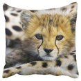 thumbnail image 1 of BOSDECO Housse de Coussin Motif Guépard Clair 16x16 Pouces, 1 of 1